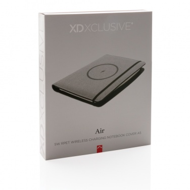 Logotrade Werbeartikel das Foto: Air 5W Wireless Charging Notizbuch A5 mit 5000 mAh Powerbank