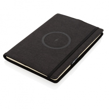 Logotrade Werbeartikel das Foto: Air 5W Wireless Charging nachfüllbares Journal-Cover A5