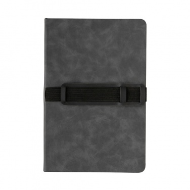 Logotrade Werbegeschenke das Foto: Deluxe Hardcover PU Notizbuch mit Handy- und Stiftehalter