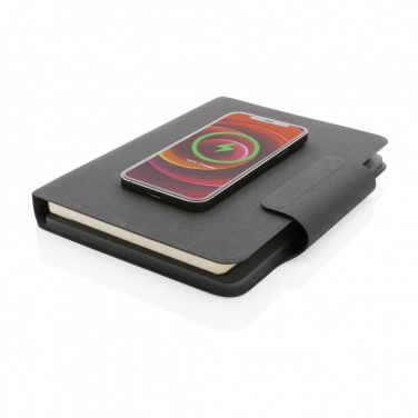 Logotrade Firmengeschenke das Foto: Artic magnetisches 10W Wireless Charging Notizbuch