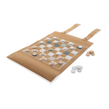 Logotrade Logogeschenke das Foto: Britton faltbares Backgammon und Damespiel Set aus Kork