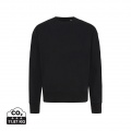 Iqoniq Kruger Relax-Rundhals-Sweater aus recycelt. Baumwolle, Schwarz