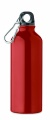 Einwandige 500-ml-Wasserflasche aus recyceltem Aluminium mit Karabiner, Rot