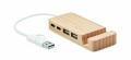 4 Port USB Hub, Holz