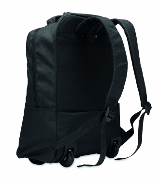 Logotrade Werbeartikel das Foto: Ein tragbarer Rucksack-Trolley mit Rädern, hergestellt aus 600D RPET-Polyester.