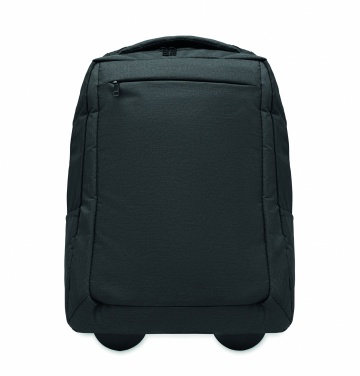 Logotrade Geschäftsgeschenke das Foto: Ein tragbarer Rucksack-Trolley mit Rädern, hergestellt aus 600D RPET-Polyester.