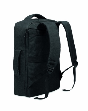 Logotrade Werbeartikel das Foto: Ein sicherer 15-Zoll-Laptop-Rucksack aus 300D RPET mit einer 210D RPET-Fütterung und individuell anpassbarem Druck