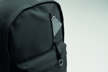 Logotrade Geschäftsgeschenke das Foto: Ein 15-Zoll-Laptop-Rucksack aus recycelter Pre-Consumer-Baumwolle mit individuell anpassbarem Druck