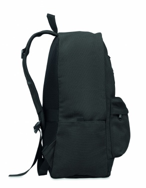 Logotrade Werbegeschenke das Foto: Ein 15-Zoll-Laptop-Rucksack aus recycelter Pre-Consumer-Baumwolle mit individuell anpassbarem Druck