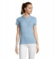 PASSION DAMEN POLO 170g, Piqué in Himmelblau