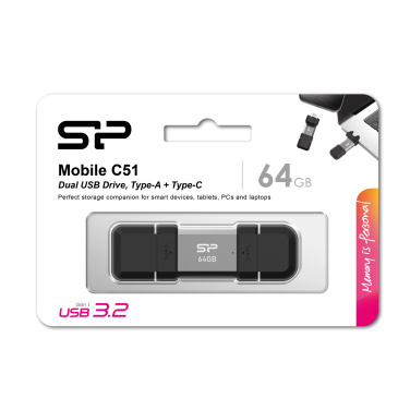 Logotrade Werbeartikel das Foto: USB-Stick Silicon Power Mobile - C51 3.2, 64 GB