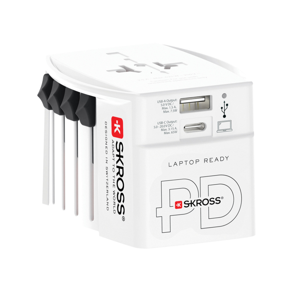 Logotrade Werbegeschenke das Foto: SKROSS World Travel Adapter MUV 65W PD mit USB-C-Kabel