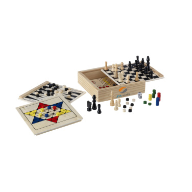 Logotrade Werbeartikel das Foto: WoodGame 5-in-1-Spielset