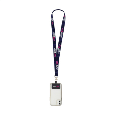 Logotrade Werbegeschenke das Foto: Lanyard Sublimation RPET 2 cm mit Patch-Schlüsselband