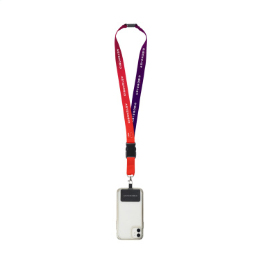 Logotrade Logogeschenke das Foto: Lanyard Promo Complete Sublimation RPET 2 cm mit Patch