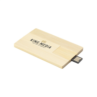 Logotrade Werbeartikel das Foto: Kreditkarte USB Bamboo 32 GB