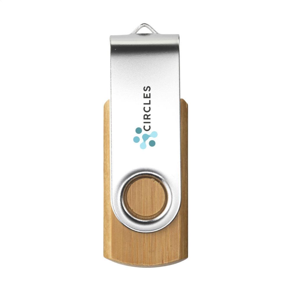 Logotrade Logogeschenke das Foto: USB Twist Bamboo ab Lager 16 GB