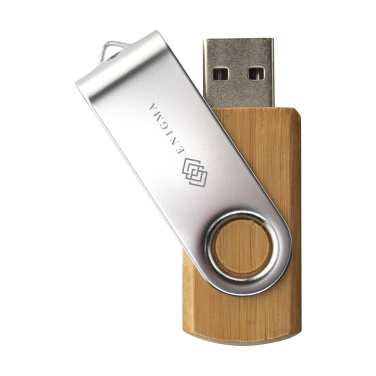 Logotrade Logogeschenke das Foto: USB Twist Bamboo ab Lager 16 GB