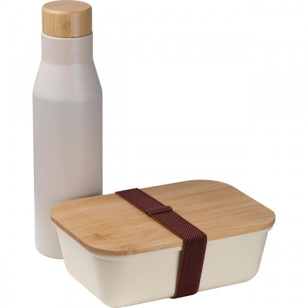 Logotrade Werbegeschenke das Foto: Set Lunchbox mit Edelstahlflasche Toronto