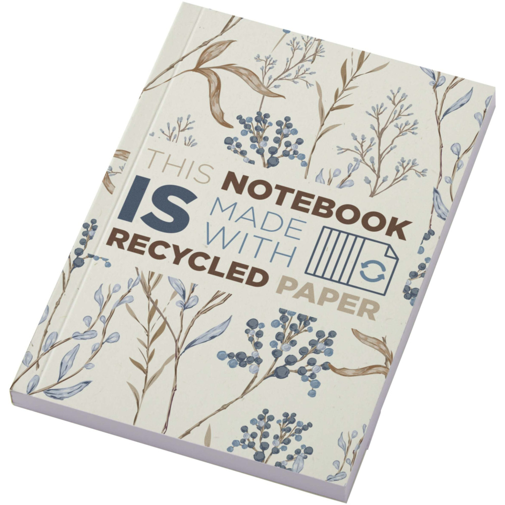 Logotrade Werbeartikel das Foto: Novella Austen A6 Softcover Notizbuch aus Recyclingmaterial – 100 Blatt