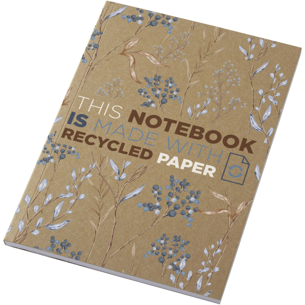 Logotrade Werbegeschenke das Foto: Novella Austen A5 Softcover Notizbuch aus recyceltem Kraftpapier – 50 Blatt