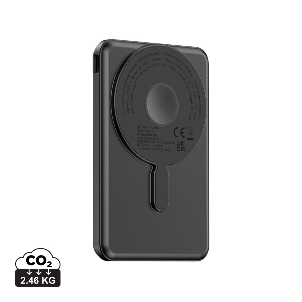 Logotrade Geschäftsgeschenke das Foto: Urban Vitamin Redwood 5-in-1 5.000mAh 20W PD magn. Powerbank