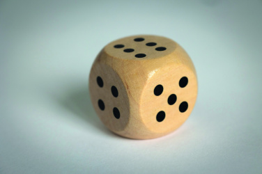 Logotrade Werbeartikel das Foto: Spielwürfel Schima-Holz Ø 3cm