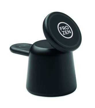 Logotrade Werbeartikel das Foto: 3in1 kabellose Ladestation 15W