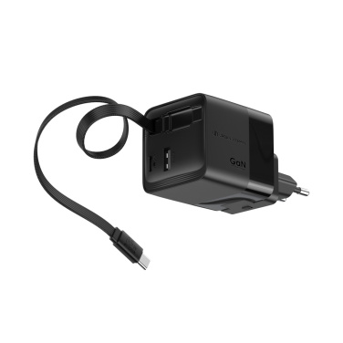 Logotrade werbemittel das Foto: Urban Vitamin Mendocino 65W GaN-Charger mit einziehb. Kabel