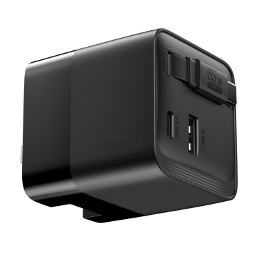 Logotrade Firmengeschenke das Foto: Urban Vitamin Mendocino 65W GaN-Charger mit einziehb. Kabel