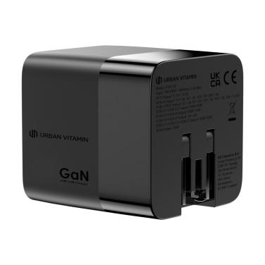 Logotrade Werbeartikel das Foto: Urban Vitamin Mendocino 65W GaN-Charger mit einziehb. Kabel