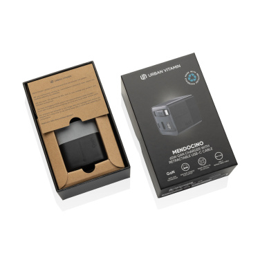 Logotrade Werbeartikel das Foto: Urban Vitamin Mendocino 65W GaN-Charger mit einziehb. Kabel