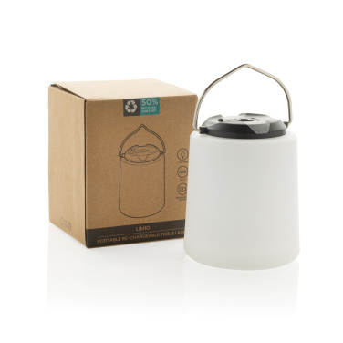 Logotrade Werbeartikel das Foto: Limio tragbare wiederaufladbare Tischlampe aus RCS rec. ABS