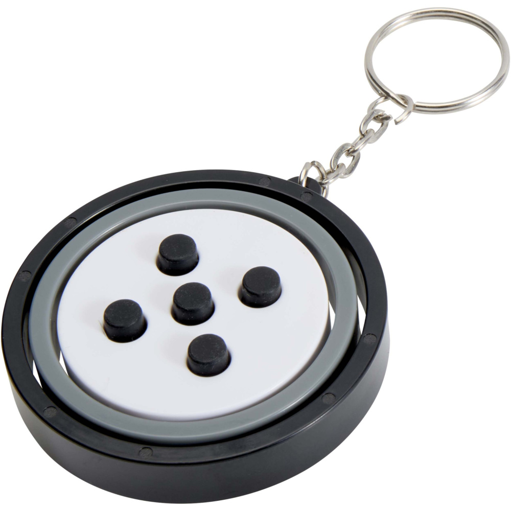 Logotrade Werbeartikel das Foto: Spinx Gyroskop Fidget Schlüsselanhänger aus recyceltem Kunststoff