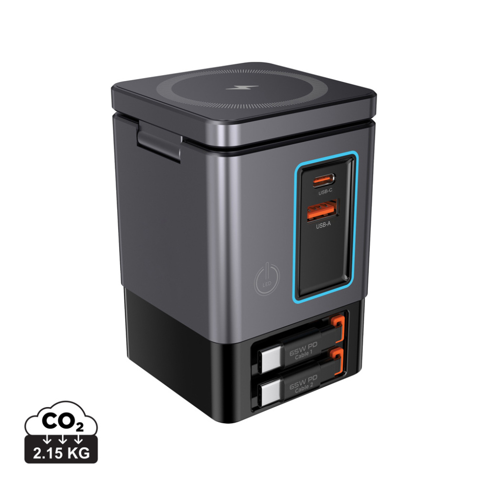 Logotrade Werbeartikel das Foto: Urban Vitamin Sacramento 105W GaN Charger mit einz. Kabeln