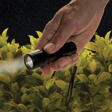 Logotrade Werbegeschenke das Foto: Flara USB-aufladbare Taschenlampe aus RCS recyceltem ABS