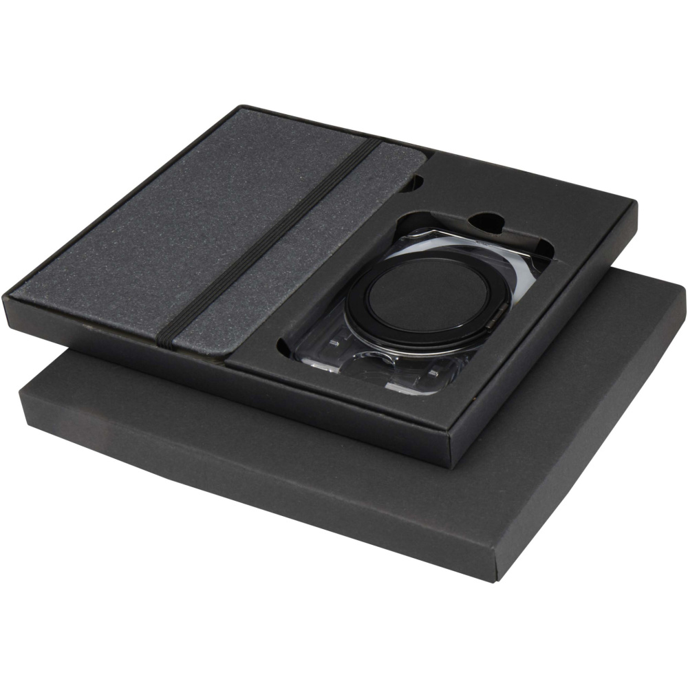 Logotrade Werbeartikel das Foto: Kern A6 Hardcover Notizbuch und MagSafe Wallet Set