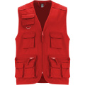 Venera Arbeitsweste mit V-Ausschnitt und mehreren Taschen, 200 g/m2 , Rot