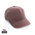 BEAU AWARE™ Washed 6-Panel Kappe aus 270gr/m² Baumwolltwill, Rot