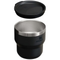 Stanley Stay Hot 295 ml Edelstahl isolierter, stapelbarer Camp Becher, Schwarz