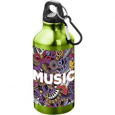 Logo trade promotional giveaways image of: Oregon 400 ml aluminium water bottle with carabiner