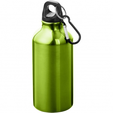 Logo trade promotional giveaways image of: Oregon 400 ml aluminium water bottle with carabiner