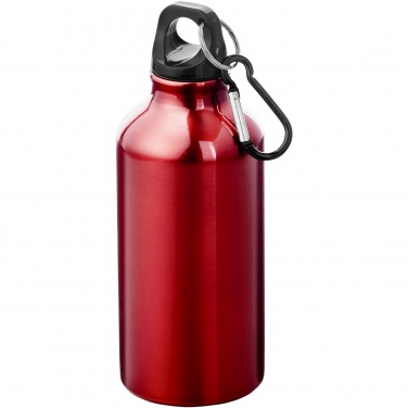 Logotrade promotional item picture of: Oregon 400 ml aluminium water bottle with carabiner