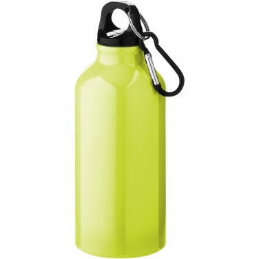 Logo trade advertising products image of: Oregon 400 ml aluminium water bottle with carabiner