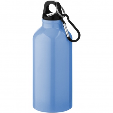 Logo trade advertising products picture of: Oregon 400 ml aluminium water bottle with carabiner