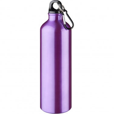 Logo trade promotional gifts image of: Oregon 770 ml aluminium water bottle with carabiner