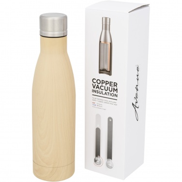 Logo trade promotional giveaways image of: Vasa 500 ml wood-look copper vacuum insulated bottle