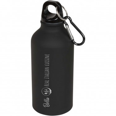 Logo trade promotional item photo of: Oregon 400 ml matte water bottle with carabiner