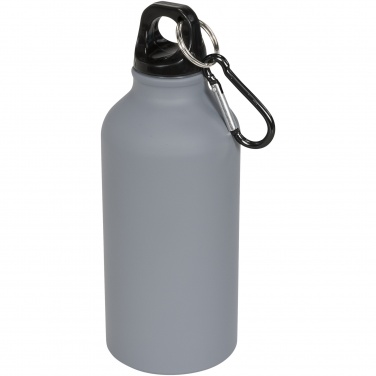 Logo trade business gifts image of: Oregon 400 ml matte water bottle with carabiner