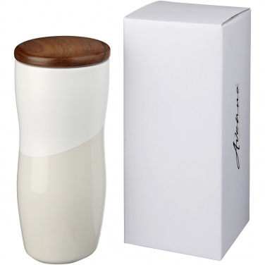 Logo trade promotional merchandise picture of: Double-walled ceramic tumbler Reno 370 ml